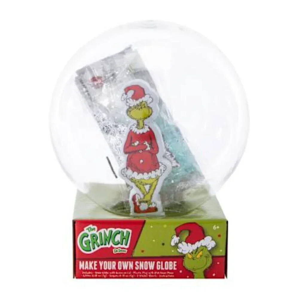 New The Grinch  Make Your Own Snow Globe Arts Craft Kit Glitter Stickers